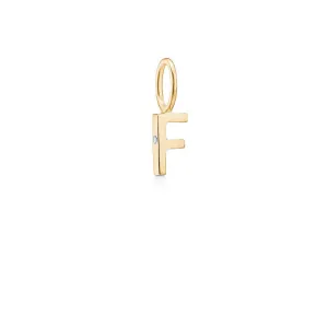 My F 18K Gold Pendant w. Diamond