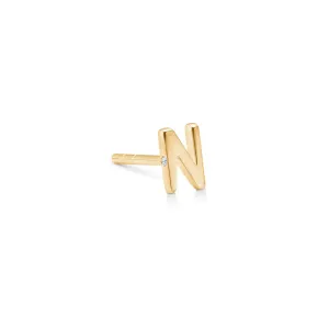 My N 18K Gold Stud w. Diamond
