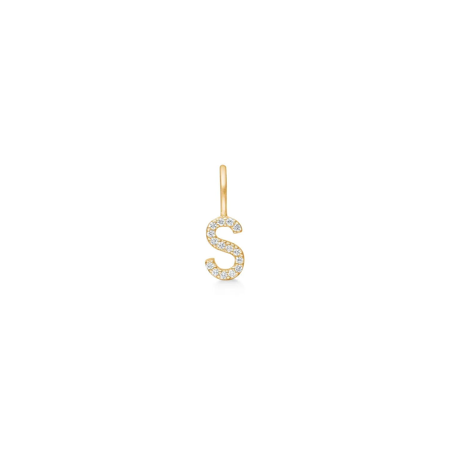 My S 18K Gold Pendant w. Diamonds