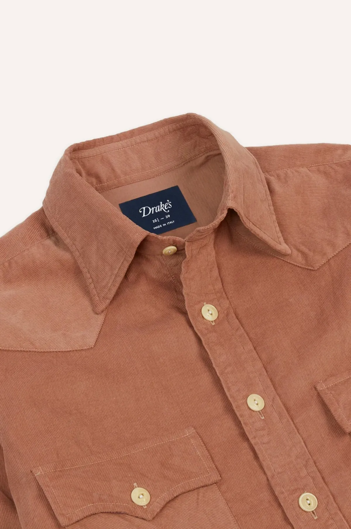 Needlecord Western Shirt Washed Pink