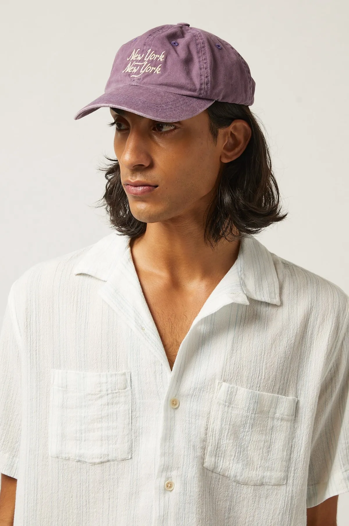 New York New York Script Cap Purple