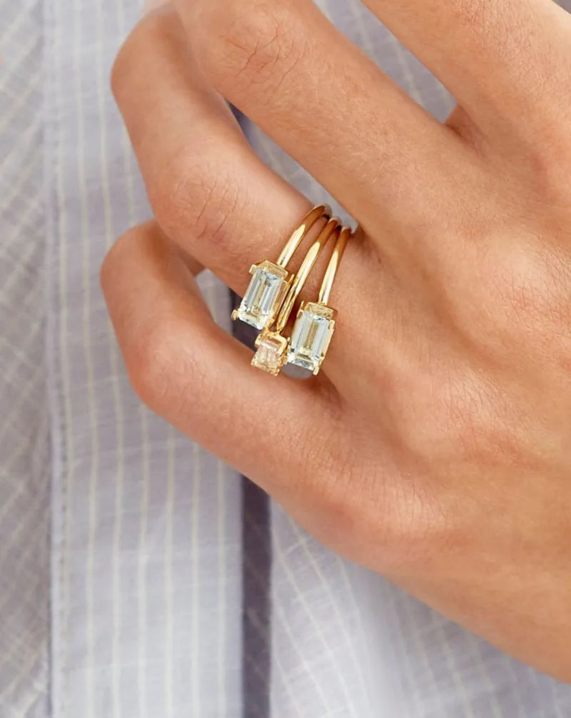 Nord Blue 18K Gold Ring w. Aquamarine & Diamond