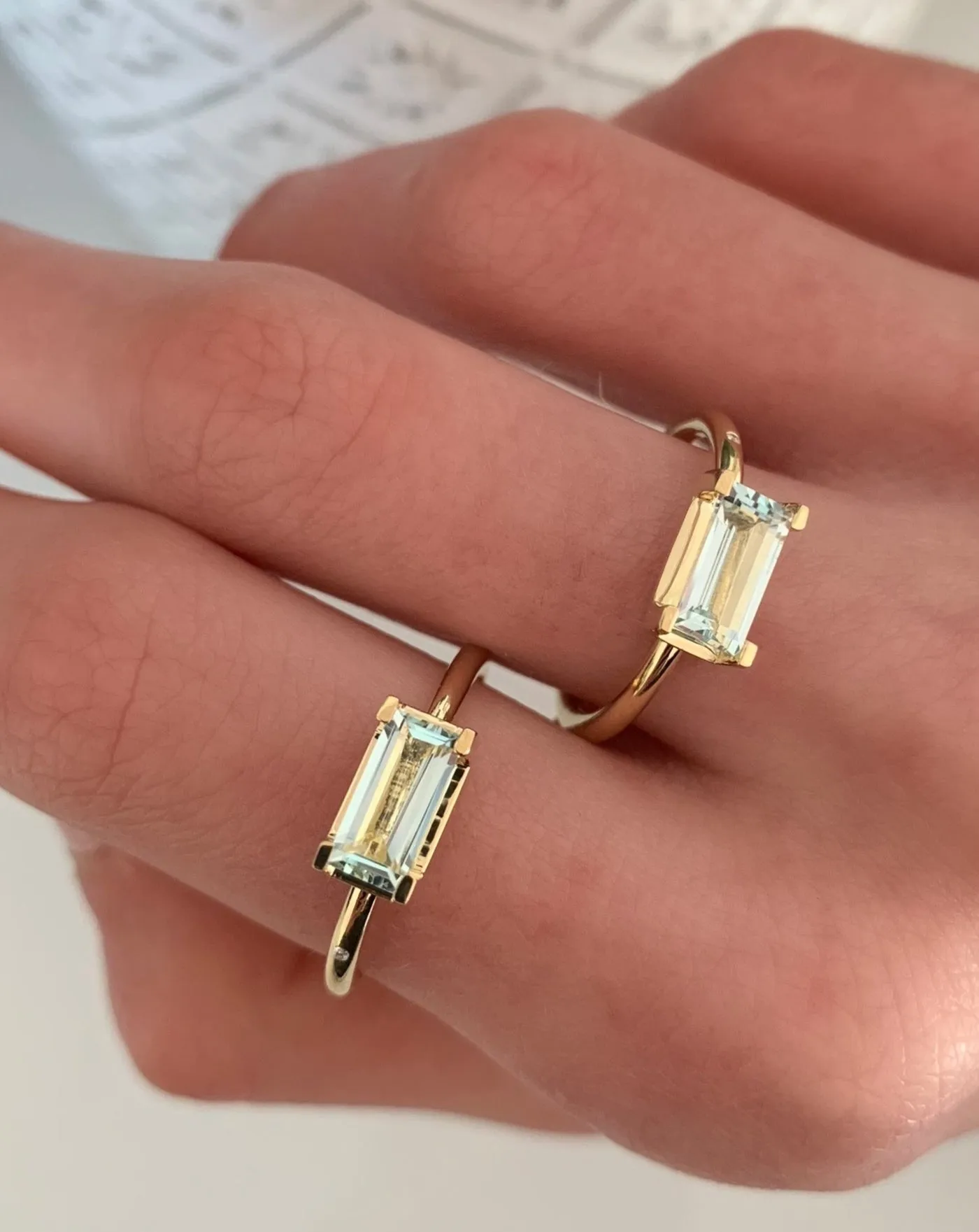 Nord Blue 18K Gold Ring w. Aquamarine & Diamond