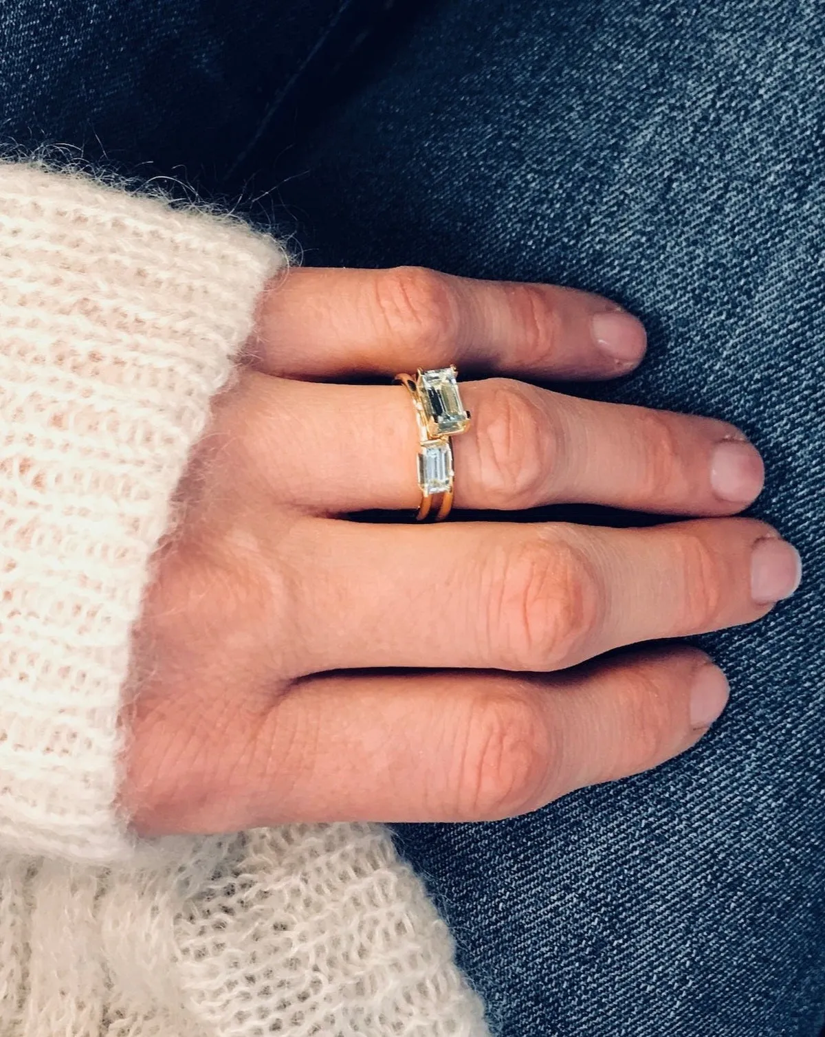 Nord Blue 18K Gold Ring w. Aquamarine & Diamond
