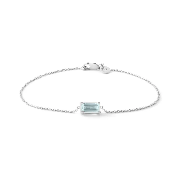 Nord Blue 18K Whitegold Bracelet w. Aquamarine & Diamond