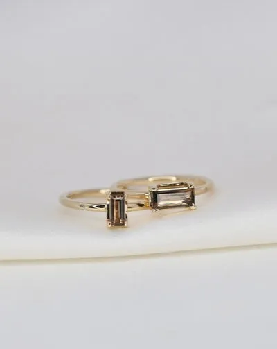 Nord Purity S Turned 18K Whitegold Ring w. Quartz & Diamond