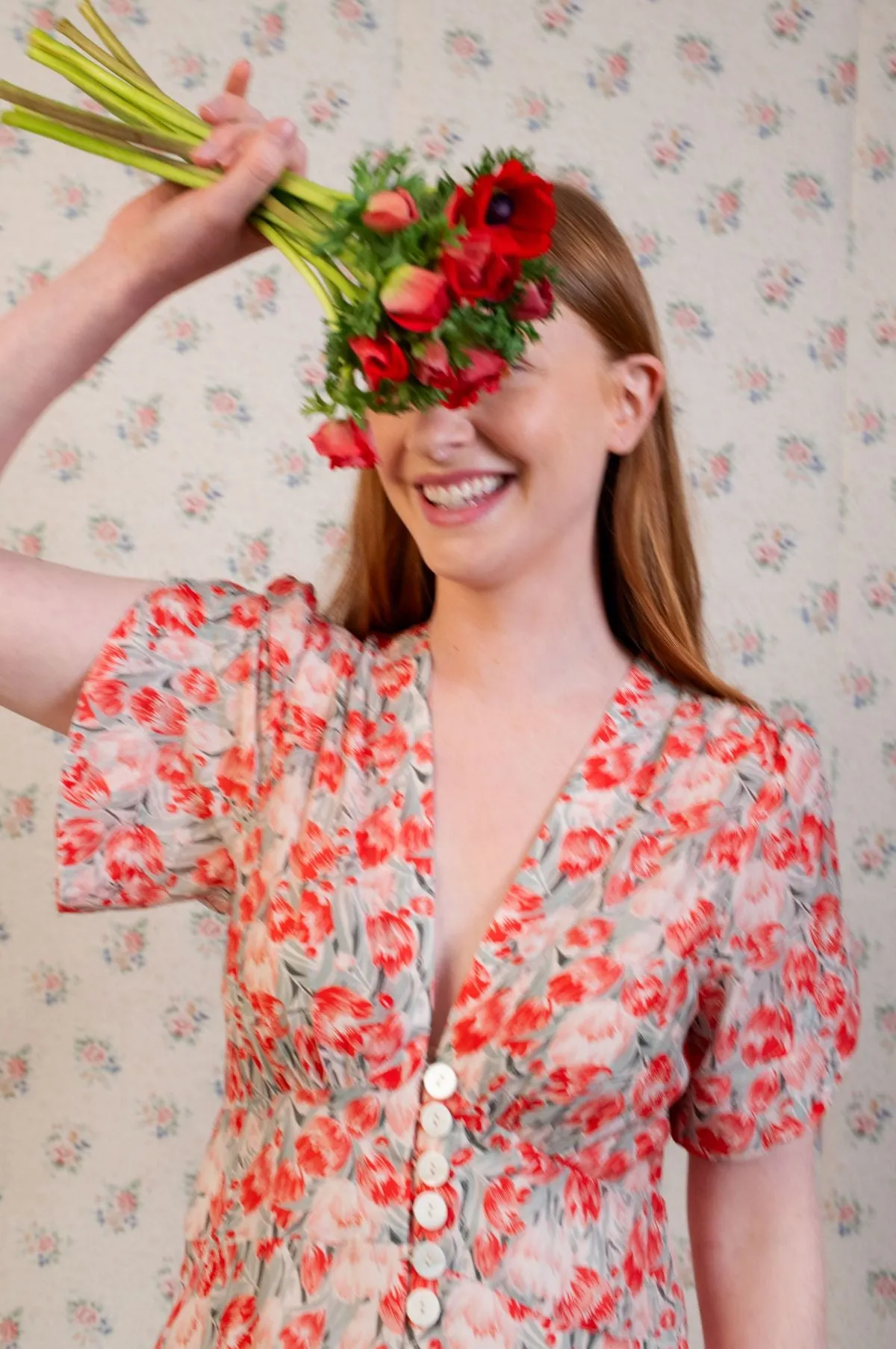 Novara Dress Tulip Fields Red