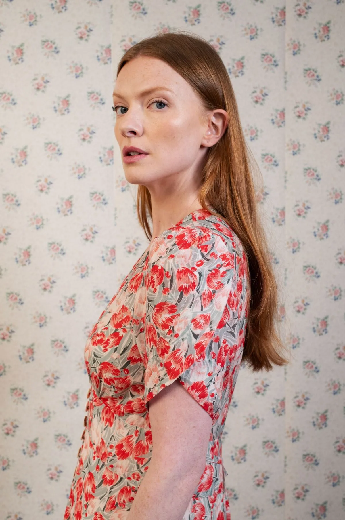 Novara Dress Tulip Fields Red