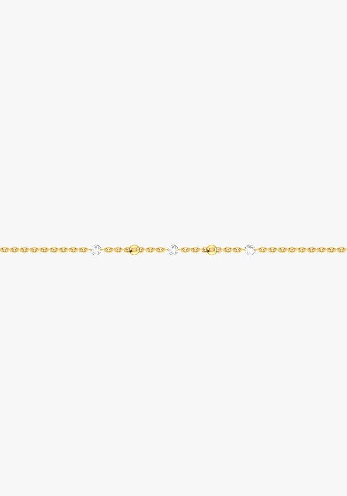 Nude 18K Gold Bracelet w. Lab-Grown Diamonds