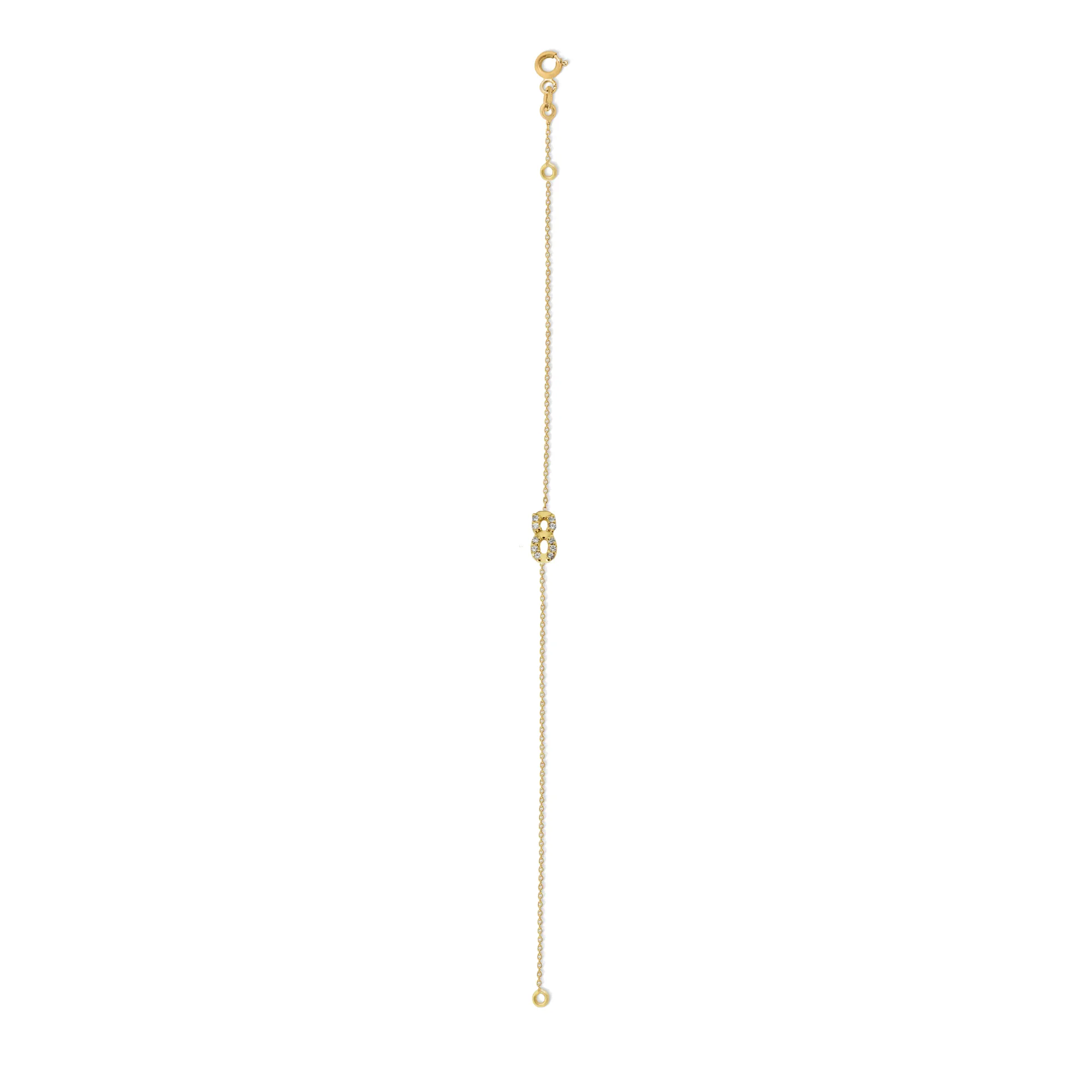 Numerology 8 18K Gold Bracelet w. Sapphires