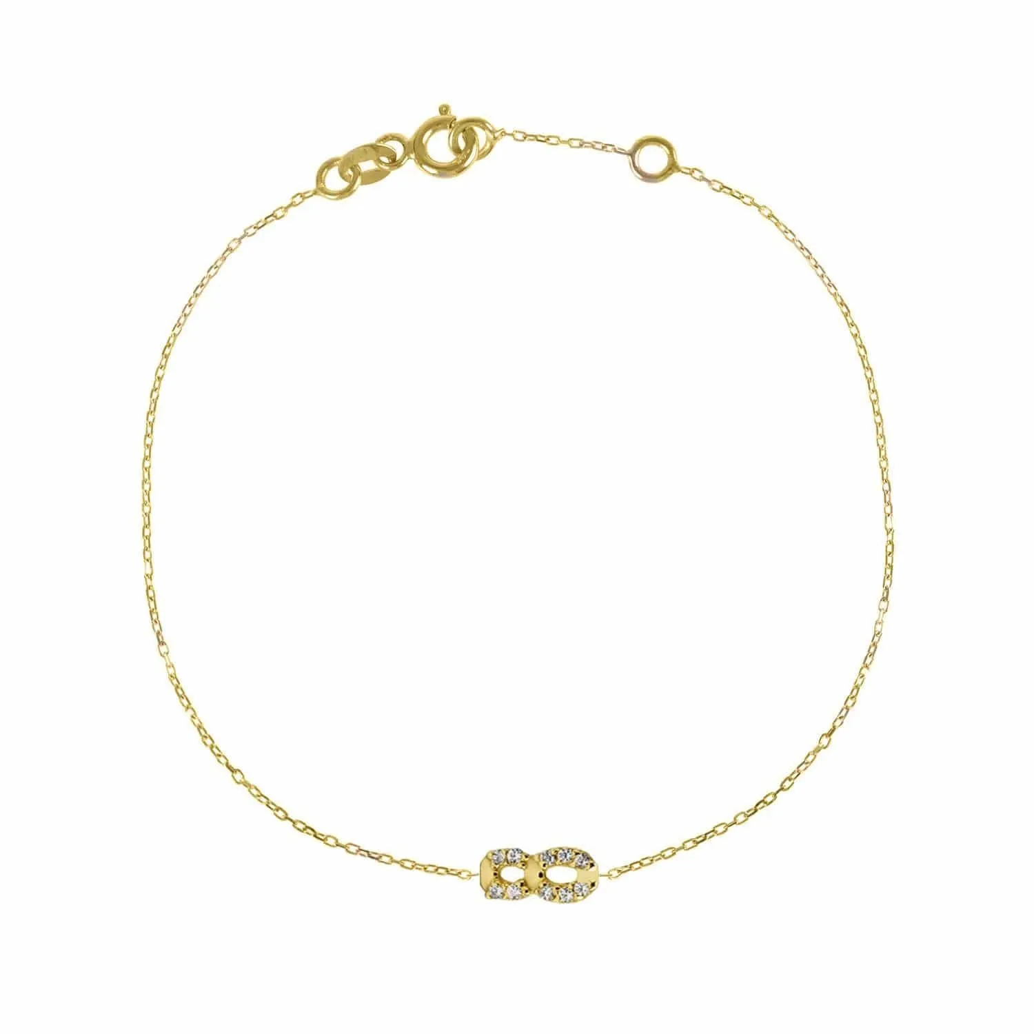 Numerology 8 18K Gold Bracelet w. Sapphires
