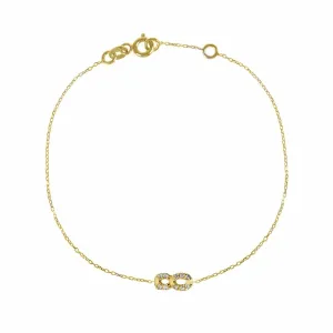 Numerology 8 18K Gold Bracelet w. Sapphires