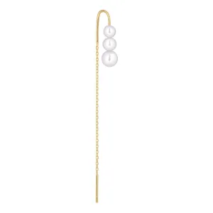 Oceana Hook Threader 18K Gold Plated Earring w. White Pearls