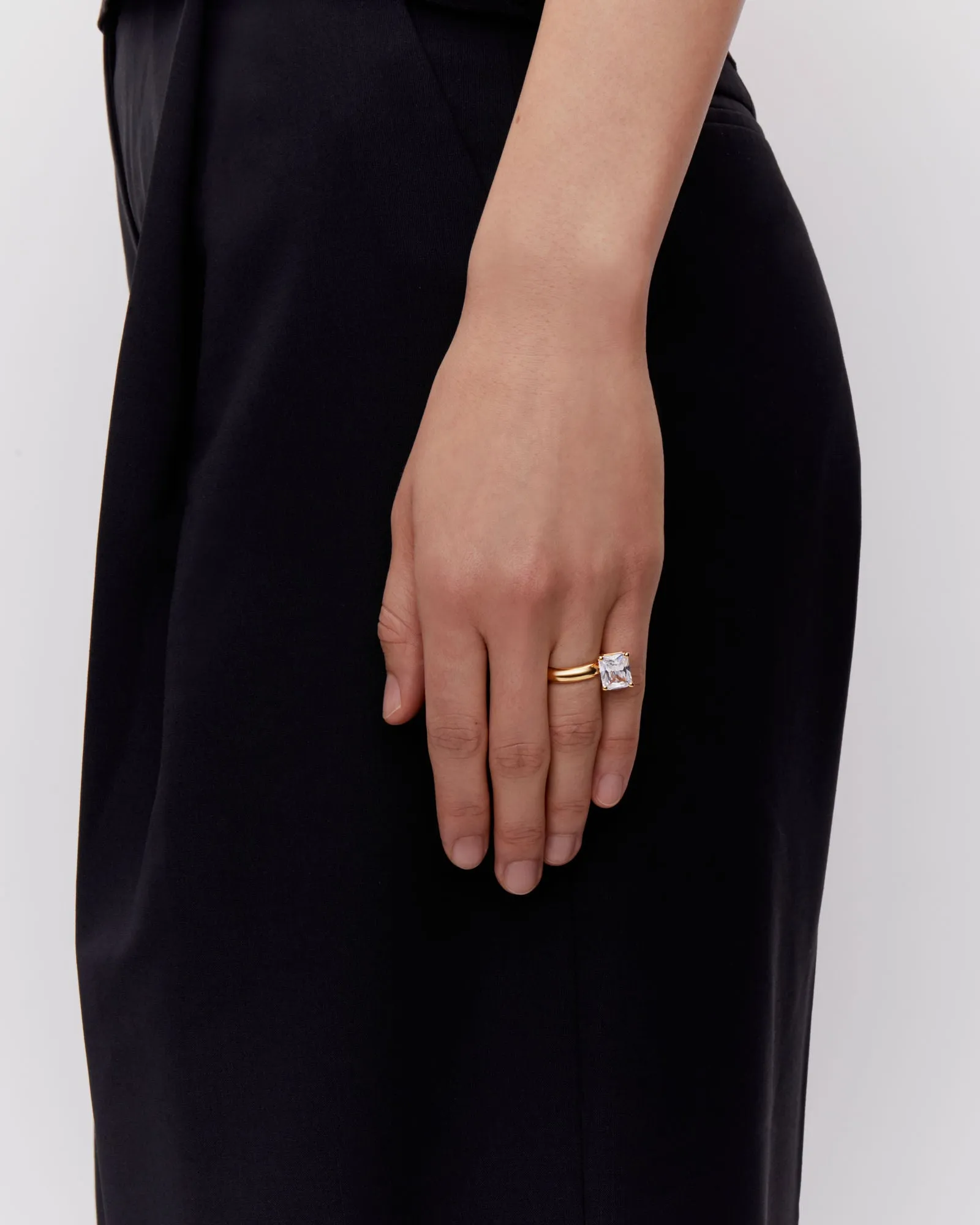 Omotesando Cider Gold Plated Ring w. Zirconia