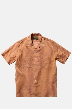 Open Collar Bumpy Stripe Orange