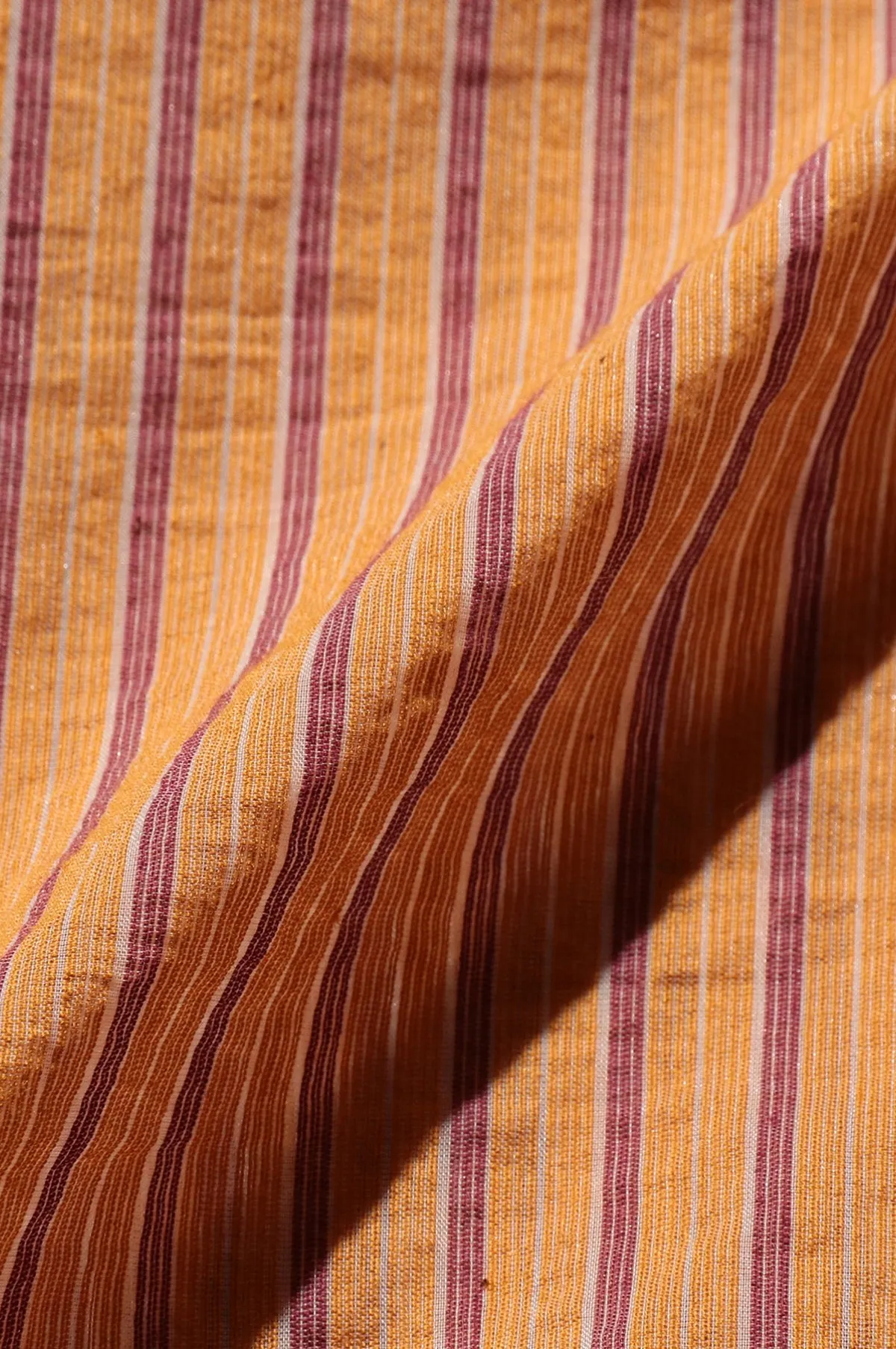 Open Collar Bumpy Stripe Orange