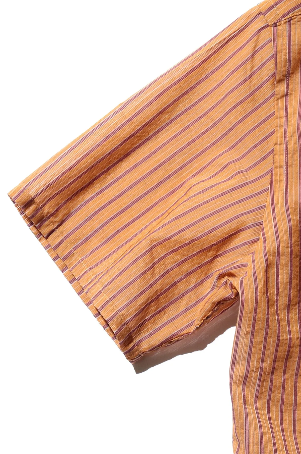 Open Collar Bumpy Stripe Orange