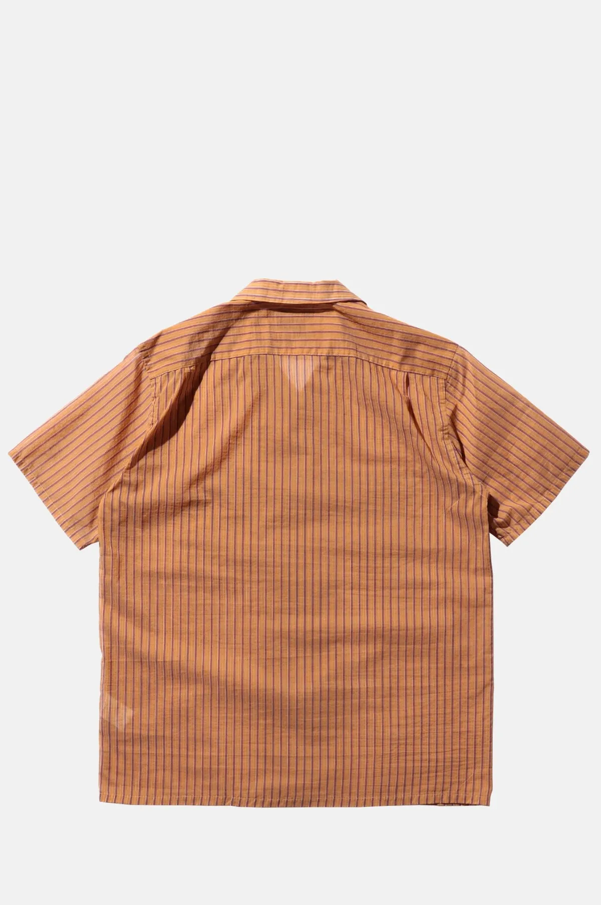 Open Collar Bumpy Stripe Orange