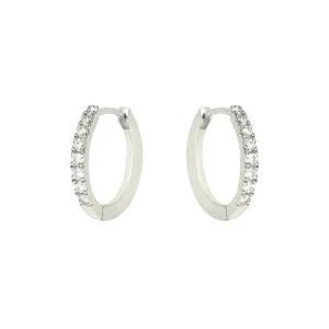 Pave Huggie 18K White Gold Huggie w. Diamonds