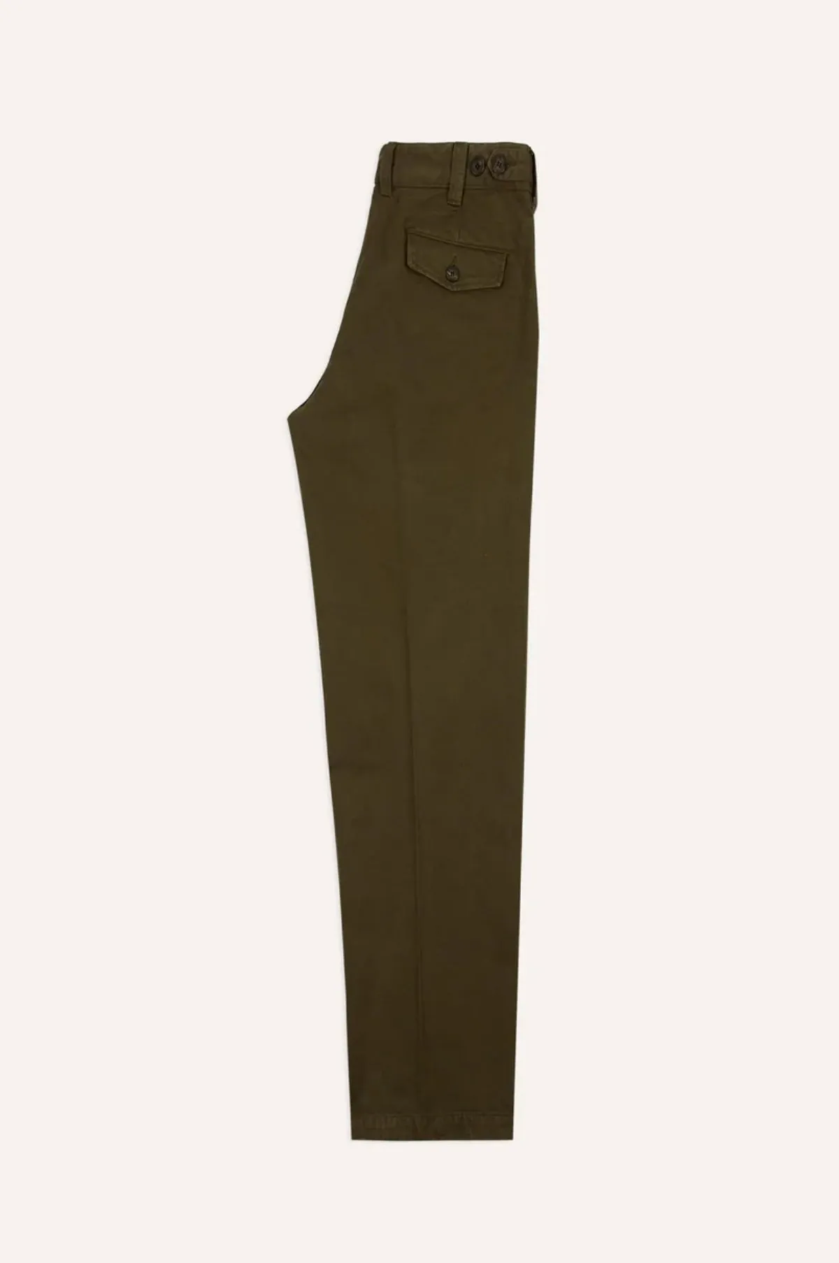 Peached Flat Front Chino Olive