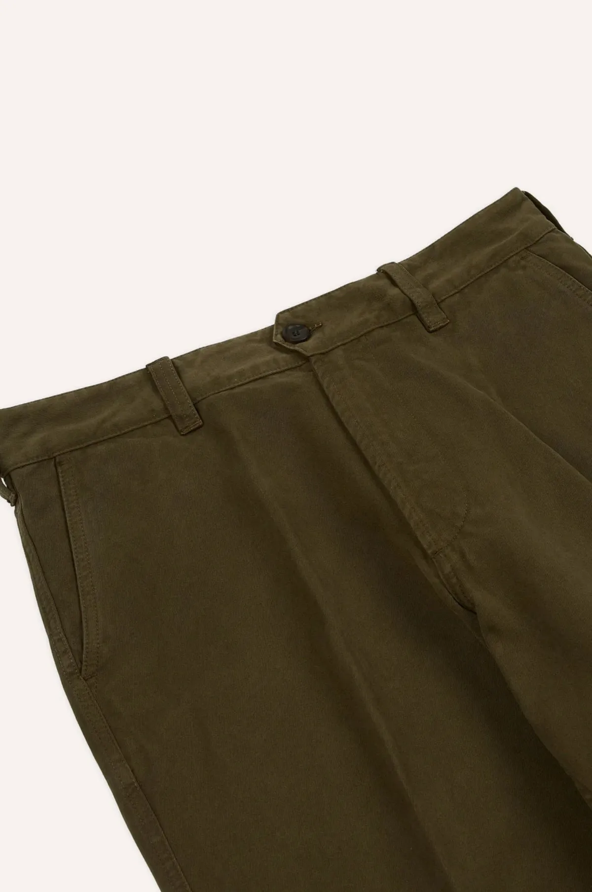 Peached Flat Front Chino Olive