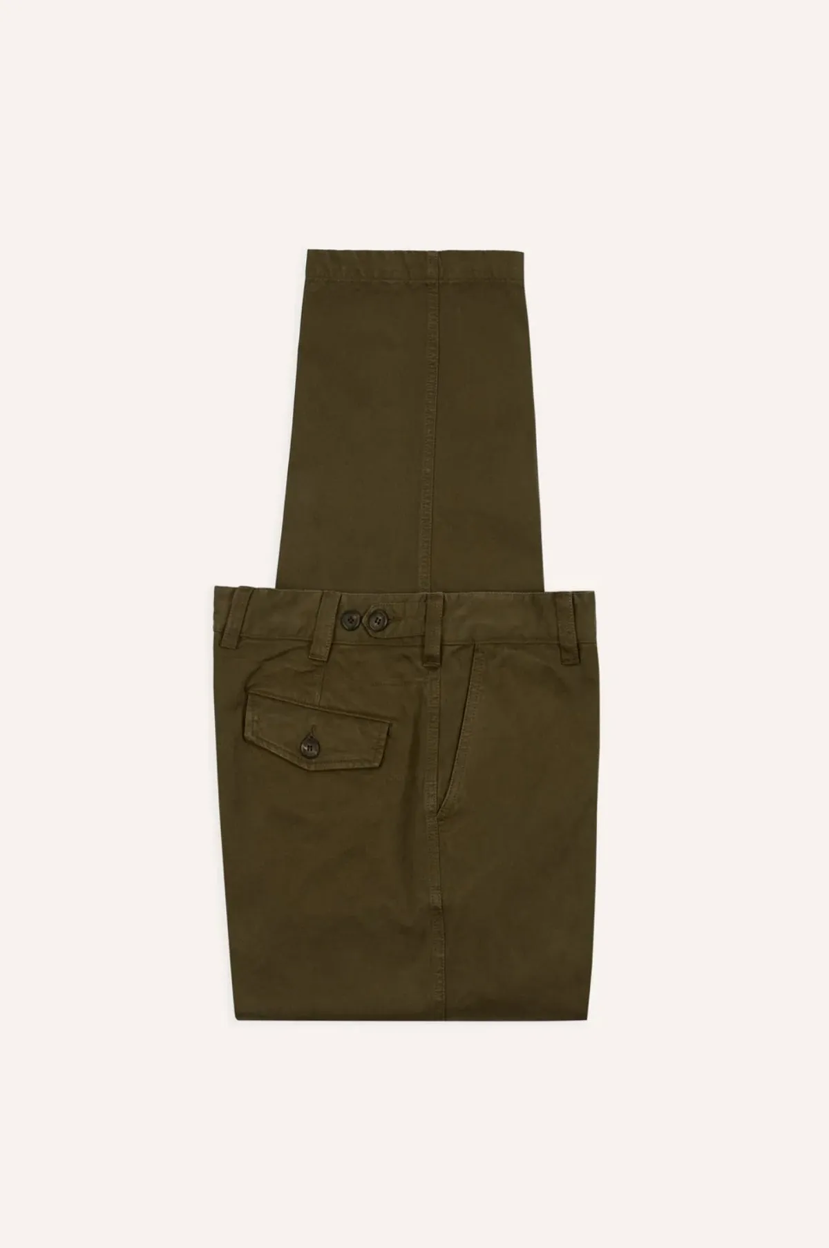 Peached Flat Front Chino Olive