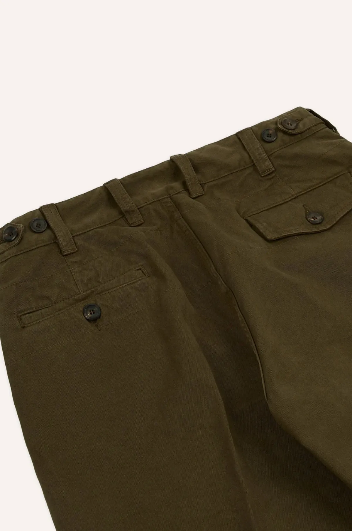 Peached Flat Front Chino Olive