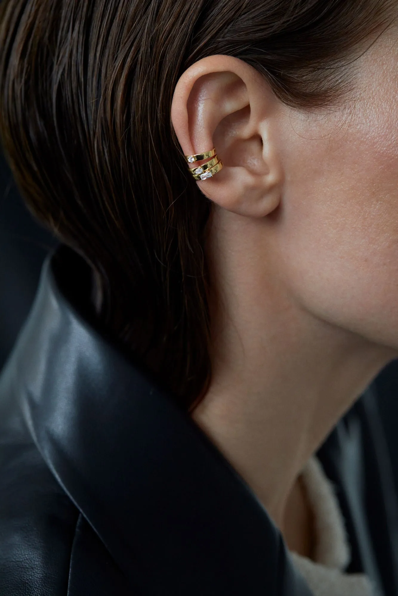 Pear Ear Cuff 18K Rosegold Ear Cuffs w. Lab-Grown Diamond