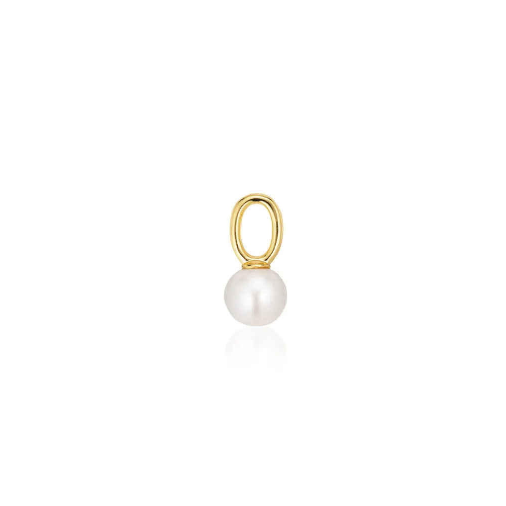 Perla Uno 18K Gold Plated Pendant w. Zirconia