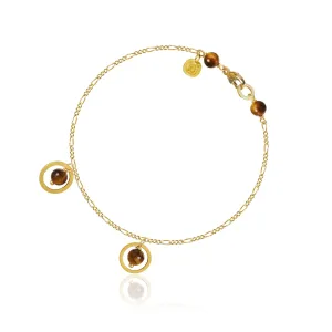 Piccolo 18K Gold Bracelet w. Tiger's Eye