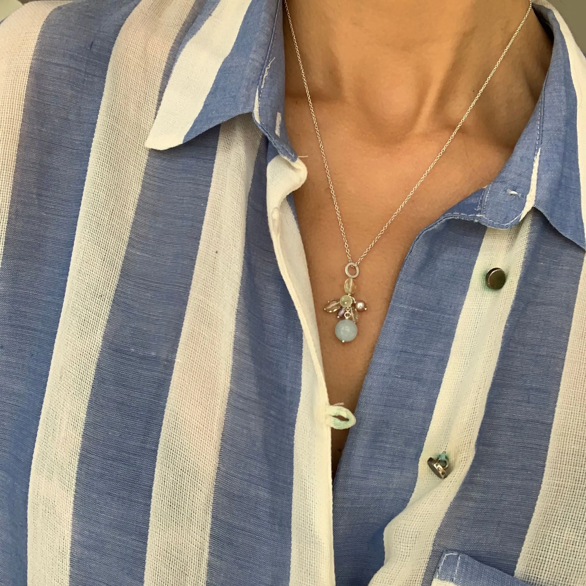 Piccolo Silver Necklace w. Gemstones