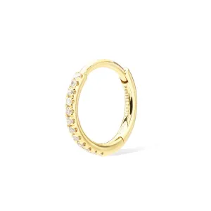 Piercing Pavéd 18K Gold, Whitegold or Rosegold Hoop w. Diamonds