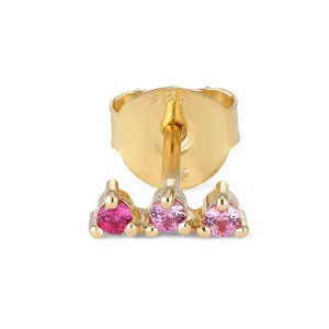 Pinky 14K Gold Plated Stud w. Zirconia