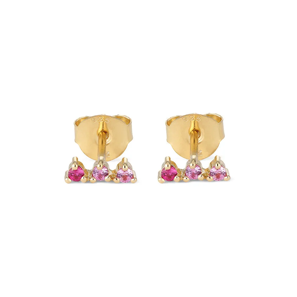 Pinky 14K Gold Plated Stud w. Zirconia