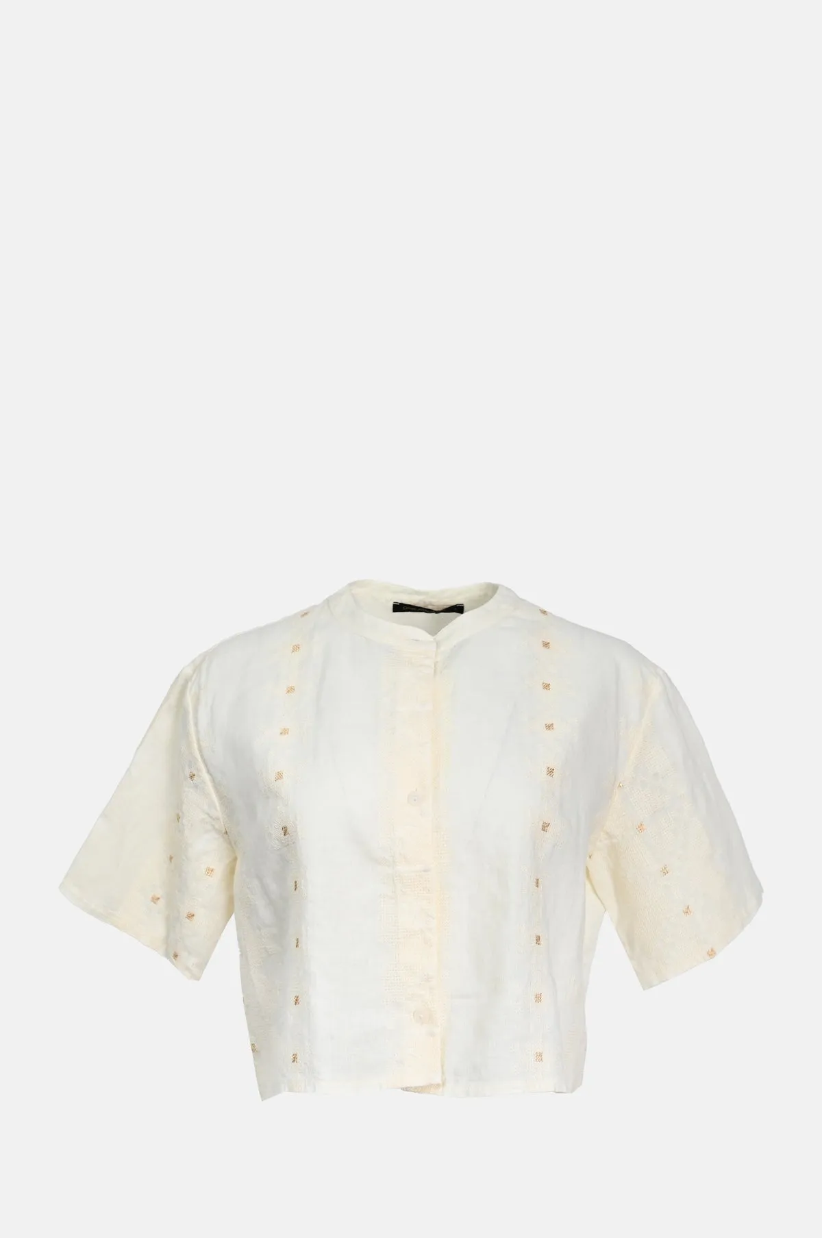 Pixel Cropped Shirt Natural/Ecru