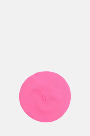 Plain Beret Neon Pink
