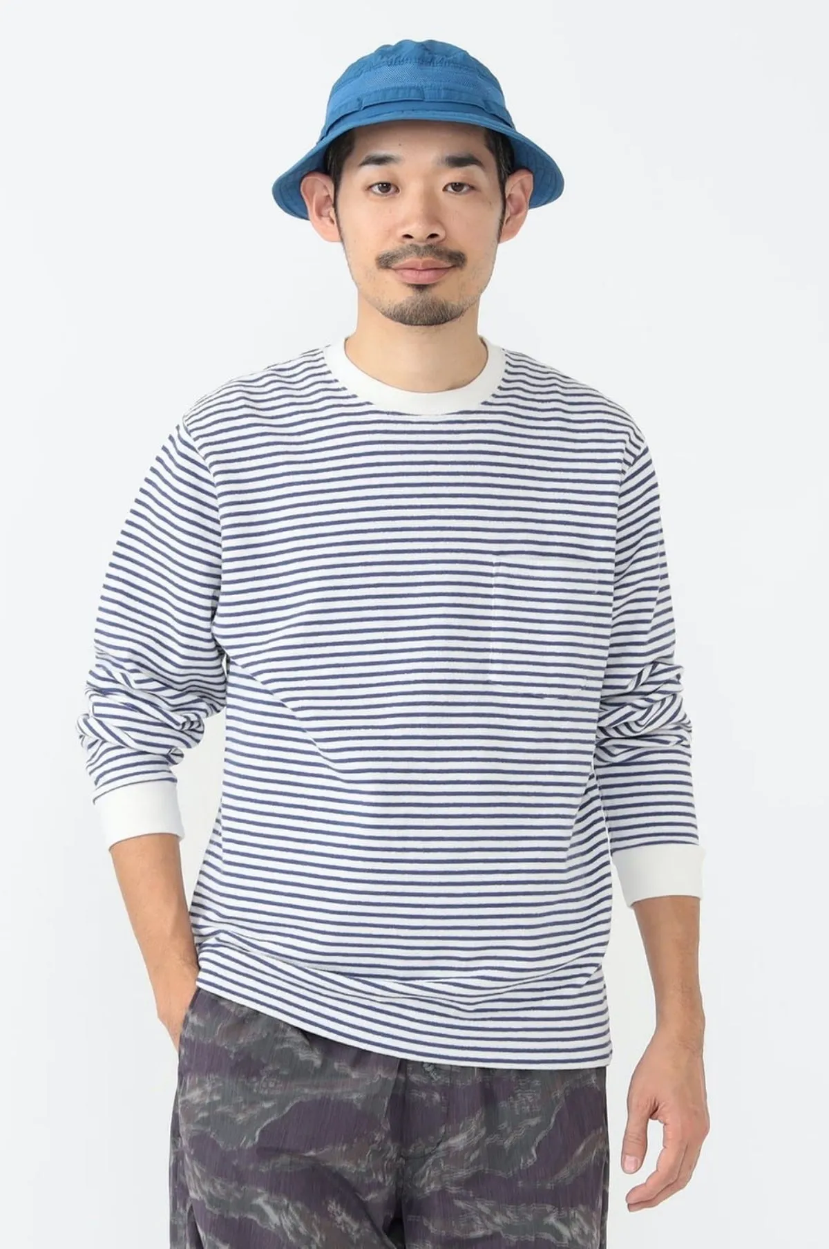 Pocket Tee Inlay Stripe Off White