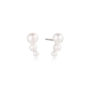 Ponza Three Silver Studs w. Pearls