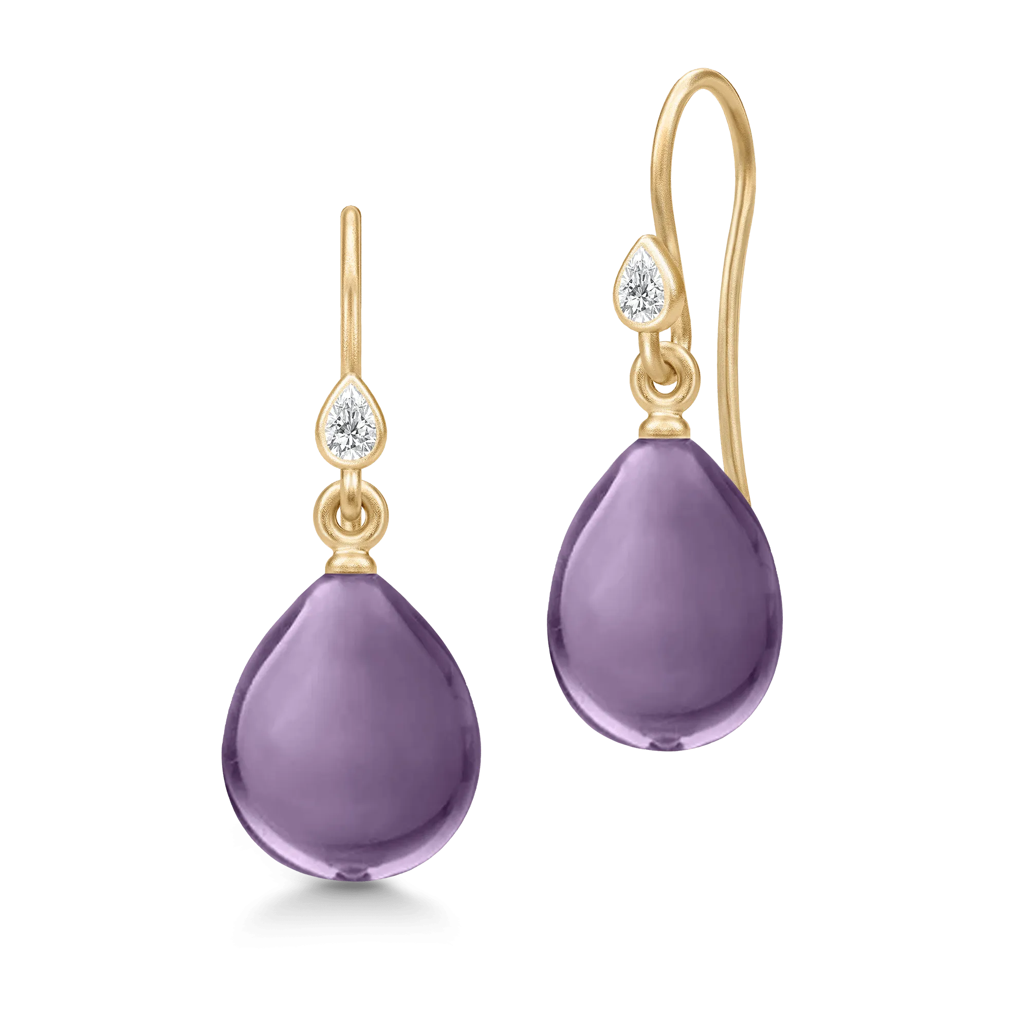 Prima Ballerina Amethyst Gold Plated Earrings