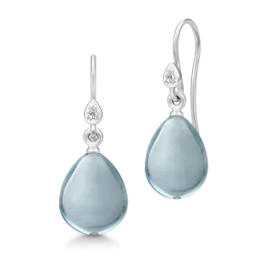 Prima Ballerina Ocean Blue Silver Earrings