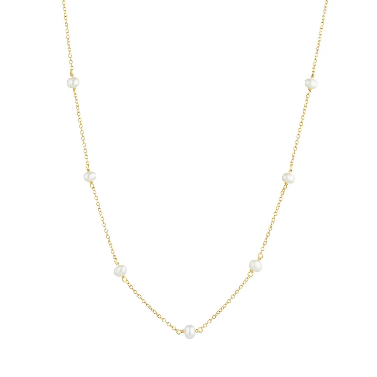 Purity 18K Gold Plated Necklace w. Pearls