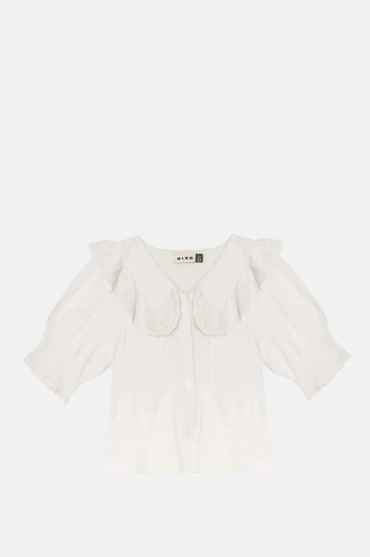 Quince Top Pansy Embroidery Ivory