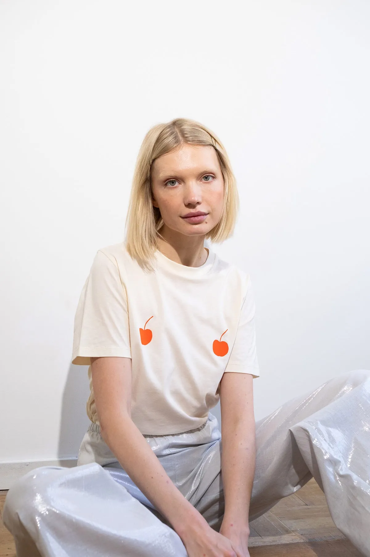 "Cherries" Tee Off-White