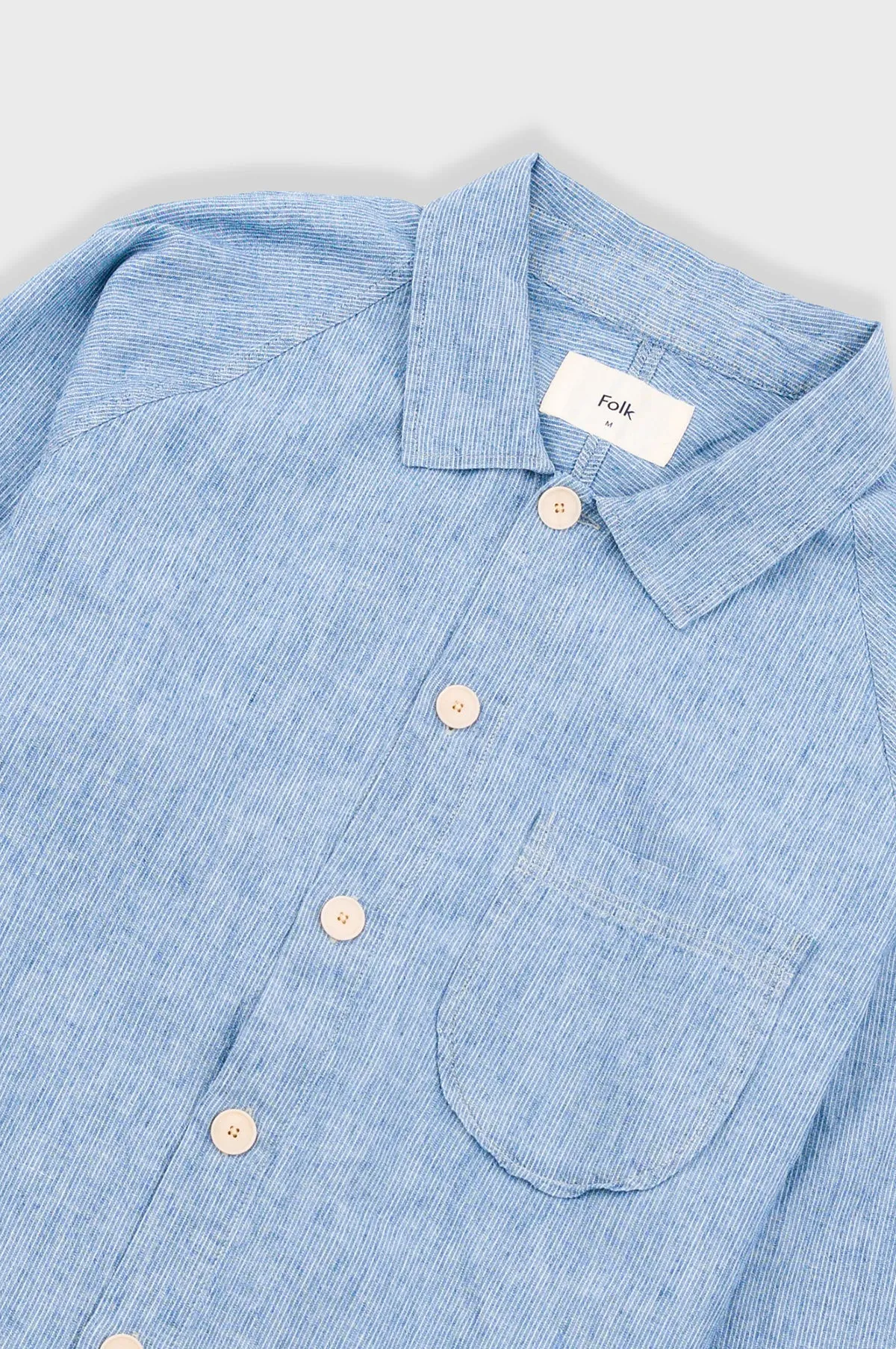 Raglan Shirt Washed Indigo Stripe