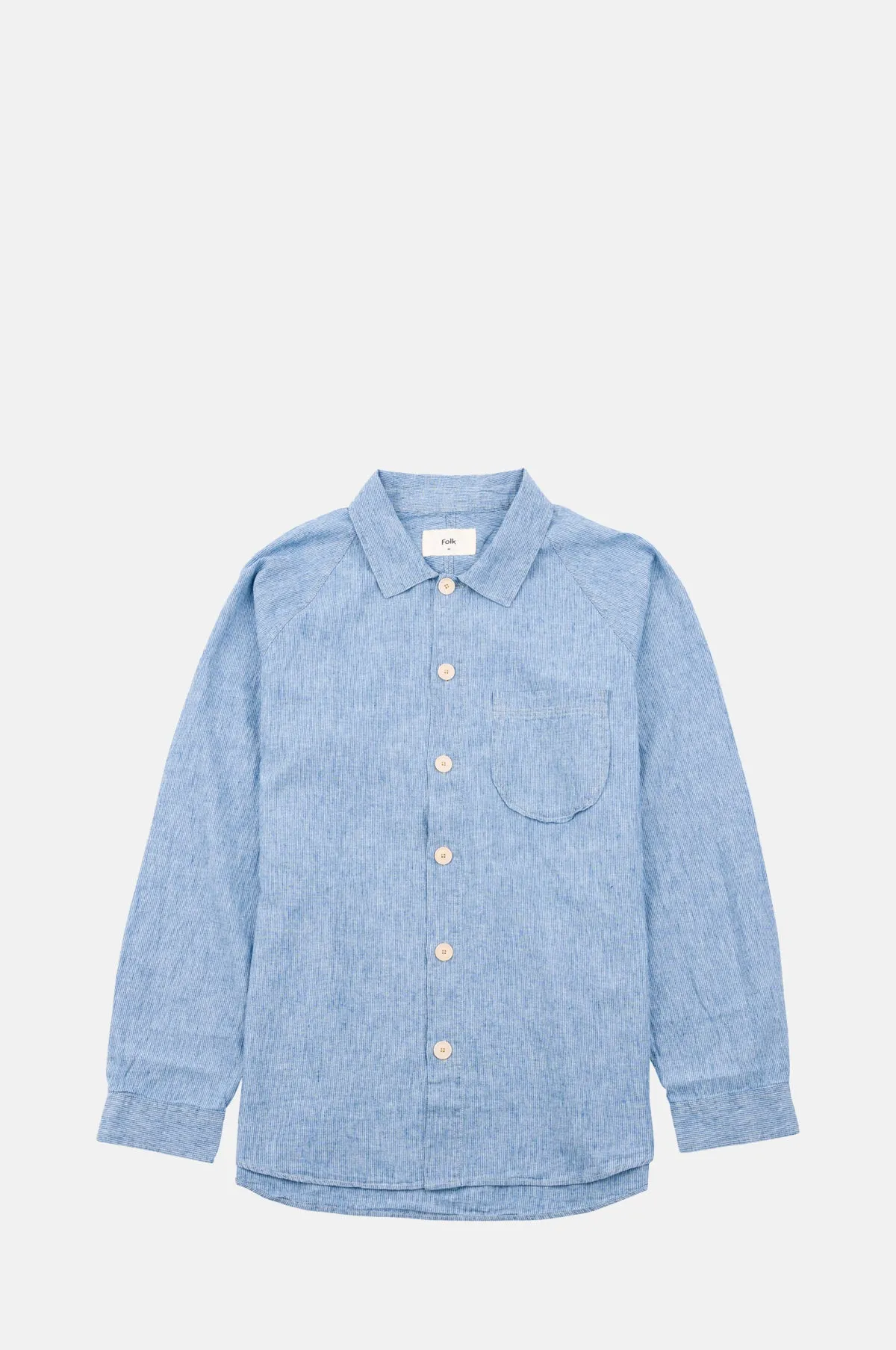 Raglan Shirt Washed Indigo Stripe