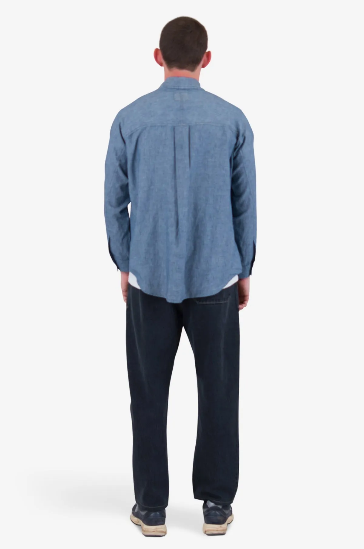 Raglan Shirt Washed Indigo Stripe