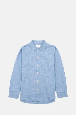 Raglan Shirt Washed Indigo Stripe
