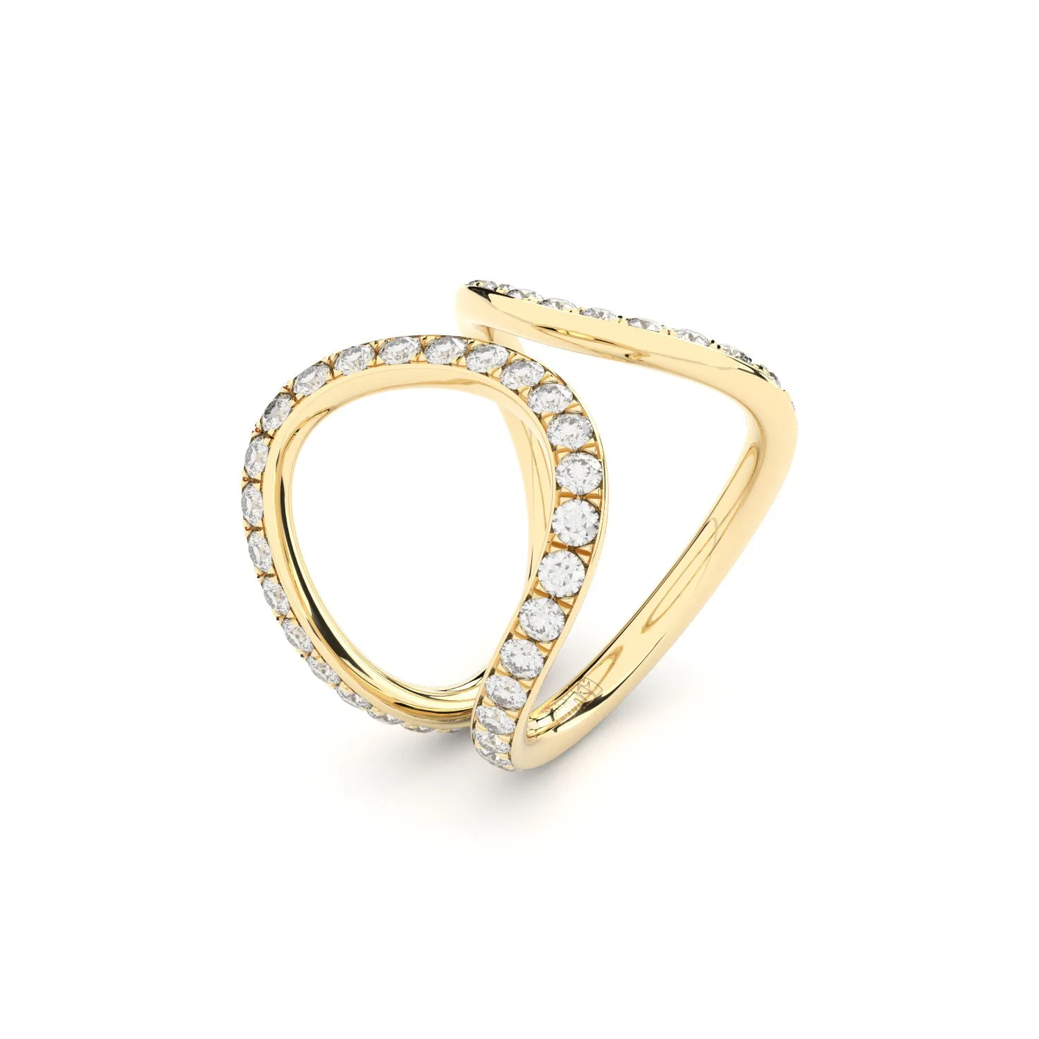 Reflection embrace 18K Gold Ring w. Lab-Grown Diamonds