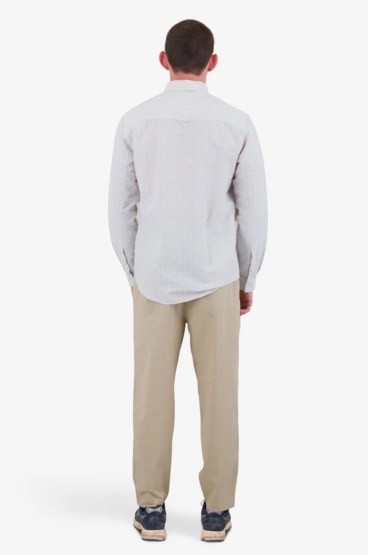 Relaxed Fit Shirt Sage Microstripe Slub
