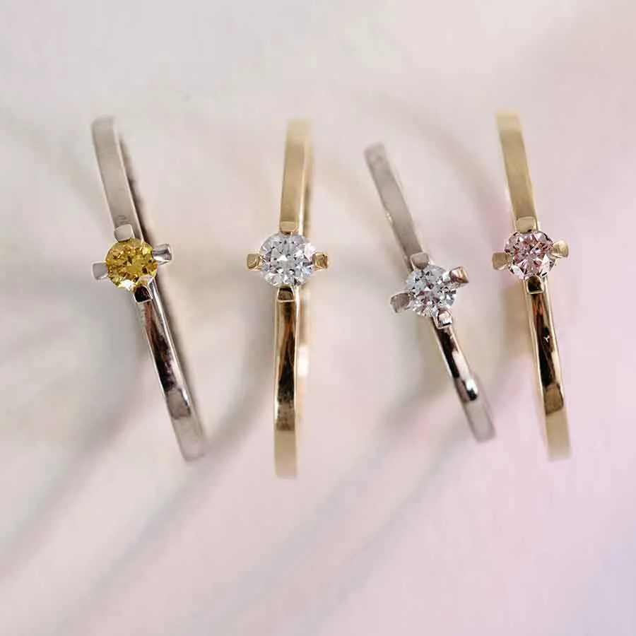 ReMind mini Solitaire 18K Gold or Whitegold Ring w. Lab-Grown Diamond